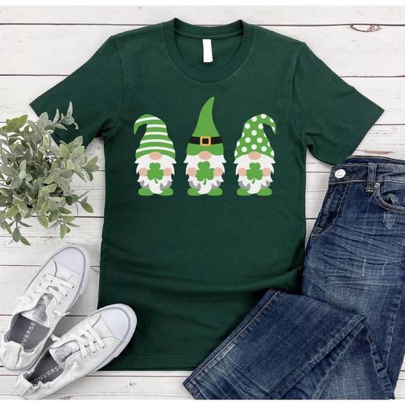 NEW EXCLUSIVE THREDZ lucky gnomes tee in green - Picture 1 of 1